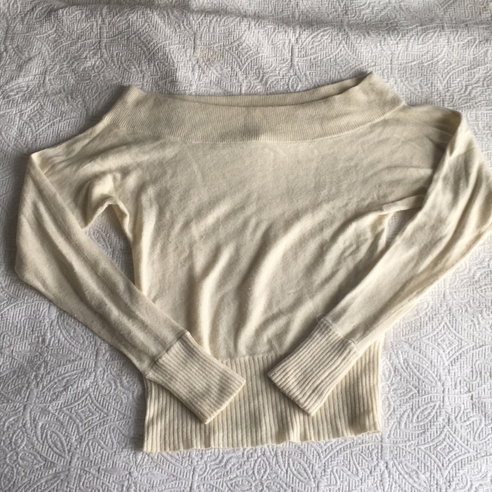 Vintage Abercrombie Off-Shoulder Cream Sweater